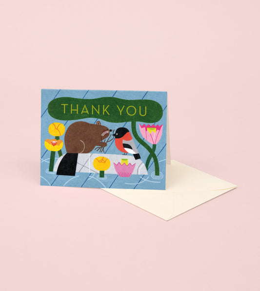 Leaf Umbrella Thank You Card