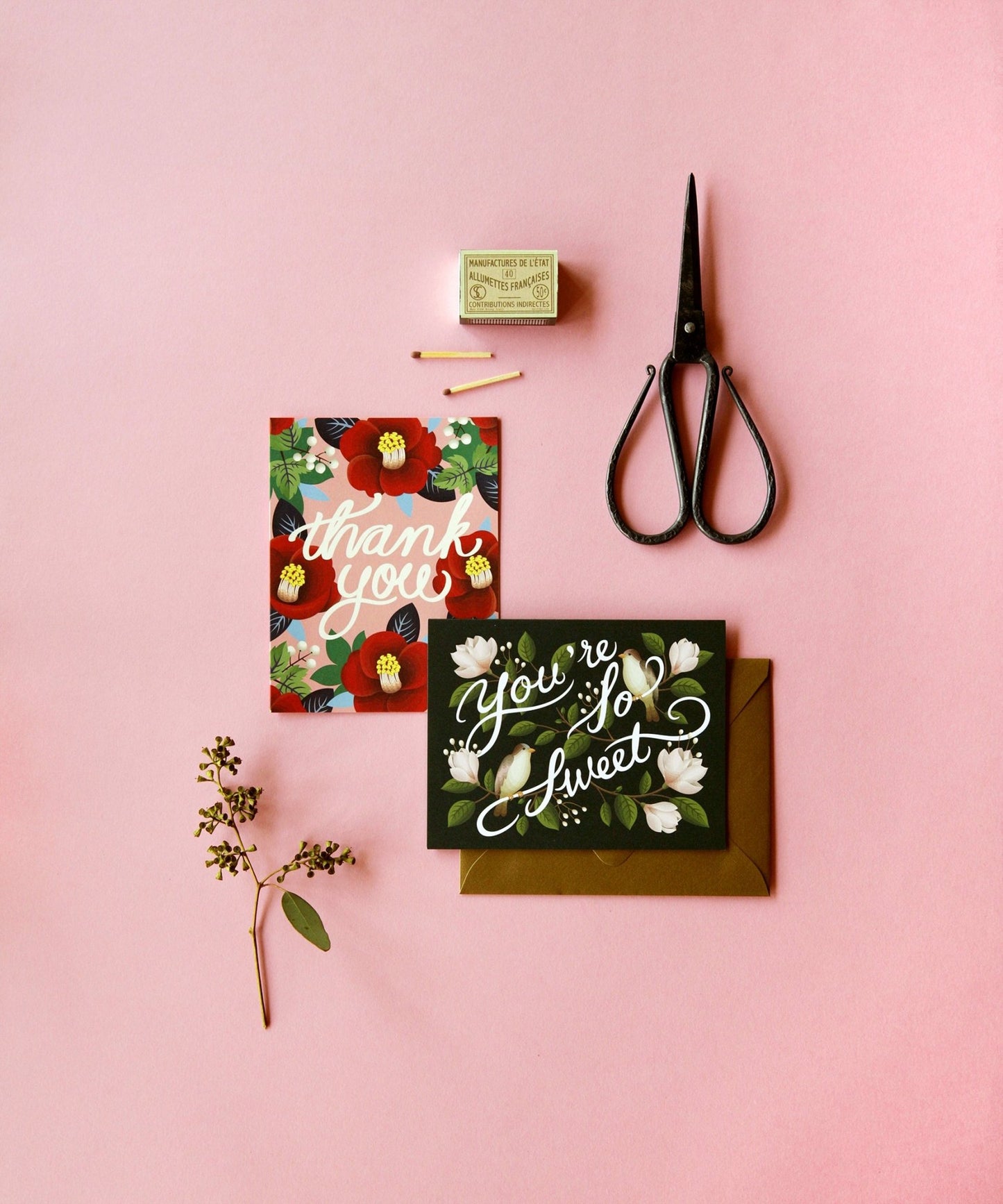 Birds and Magnolias Thank You Card - GT06 - Clap Clap