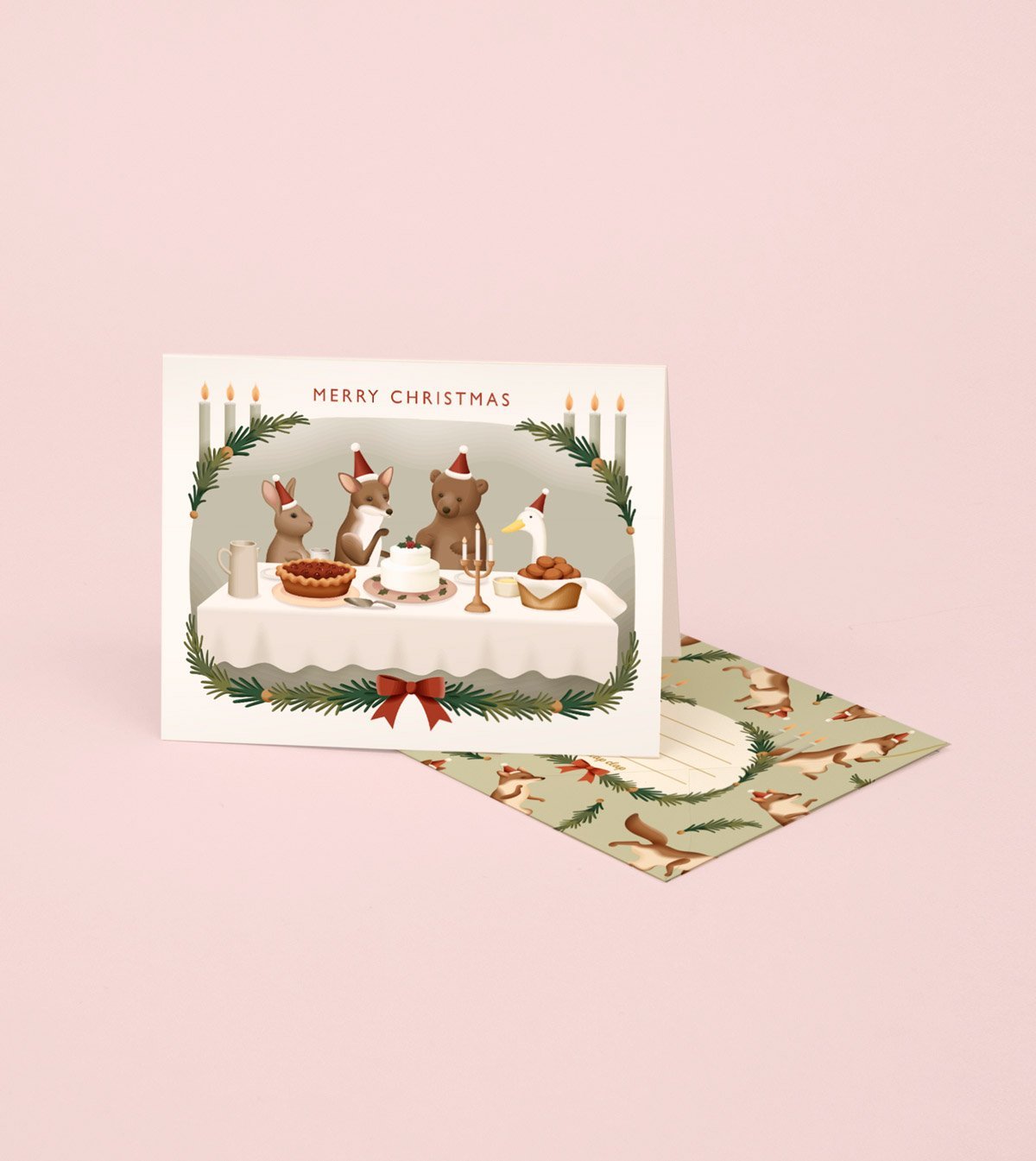 Animals Christmas Dinner Party Card - GH32 - Clap Clap