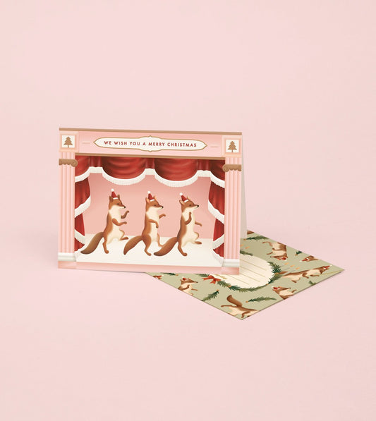 Dancing Foxes Christmas Card - GH33 - Clap Clap