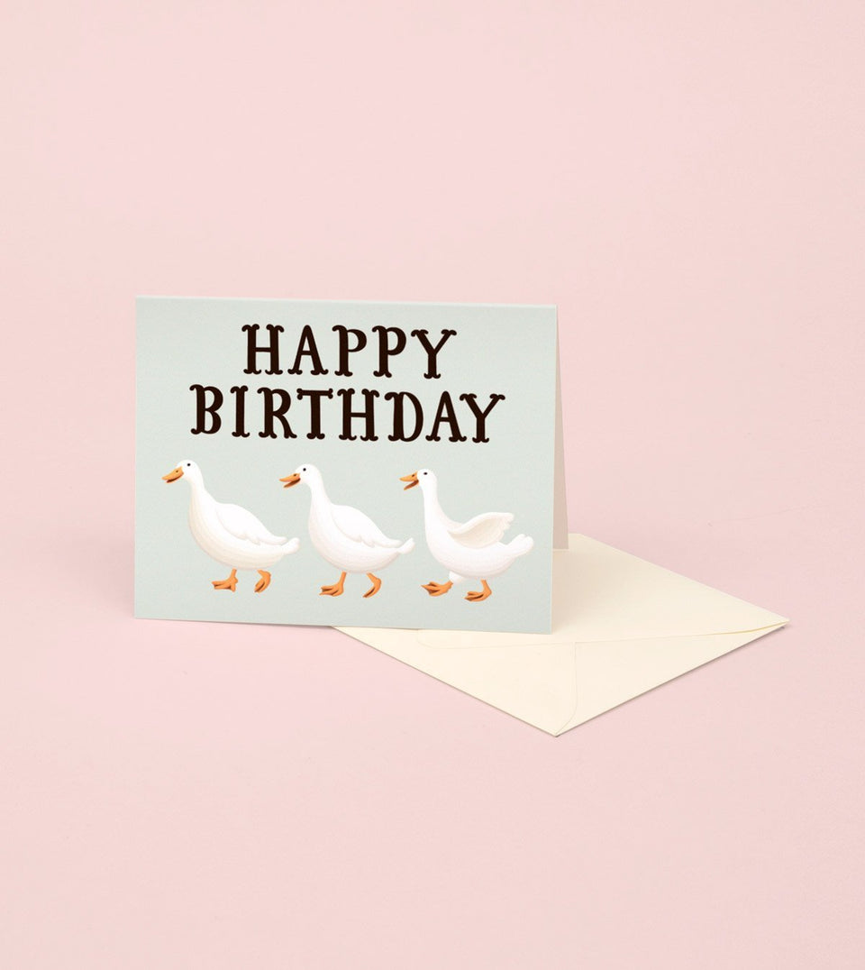 Ducks Happy Birthday Card - Mint - GB07 - Clap Clap