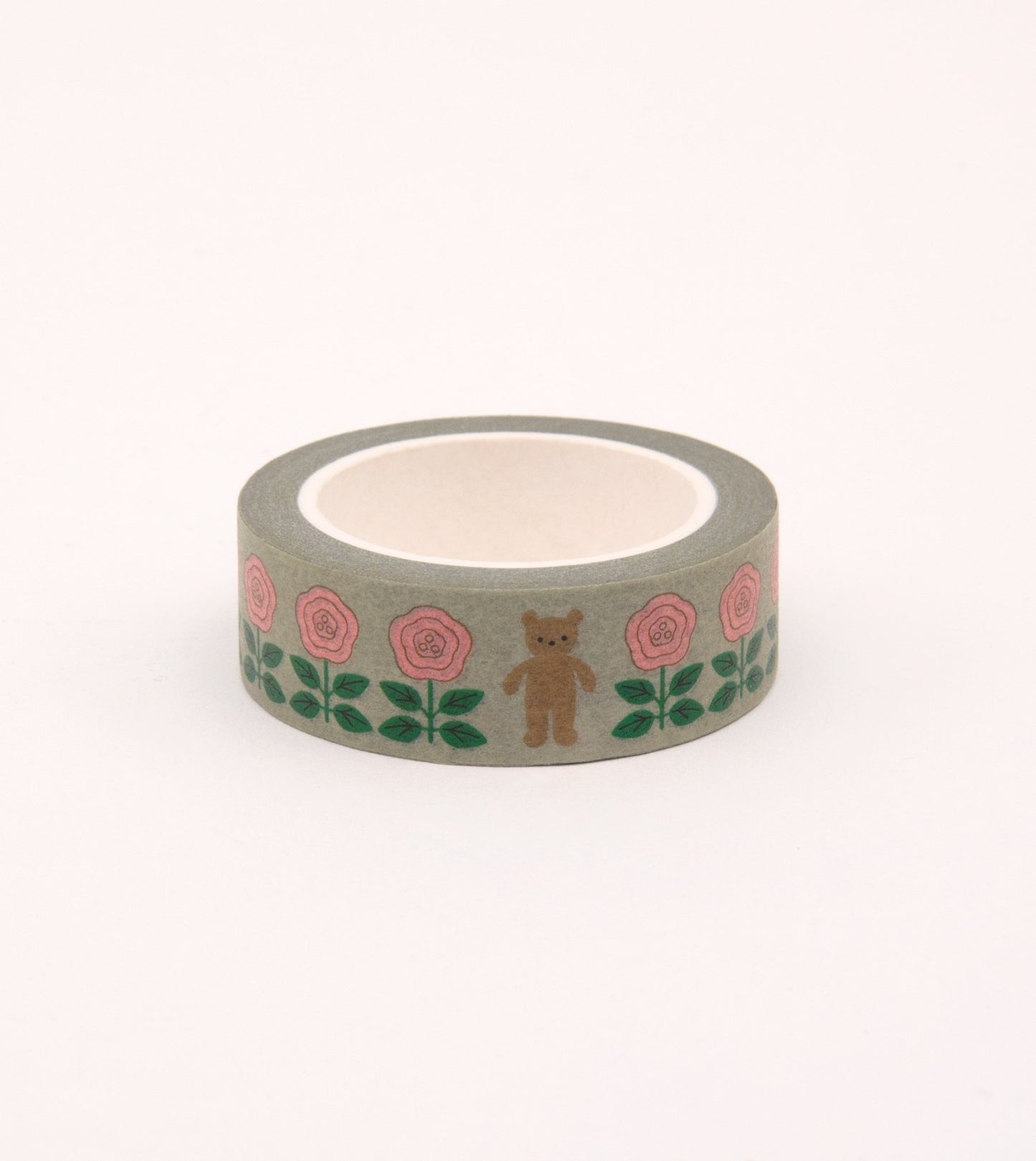 Flower and Bear Washi Tape - Grey - MT08-C - Clap Clap