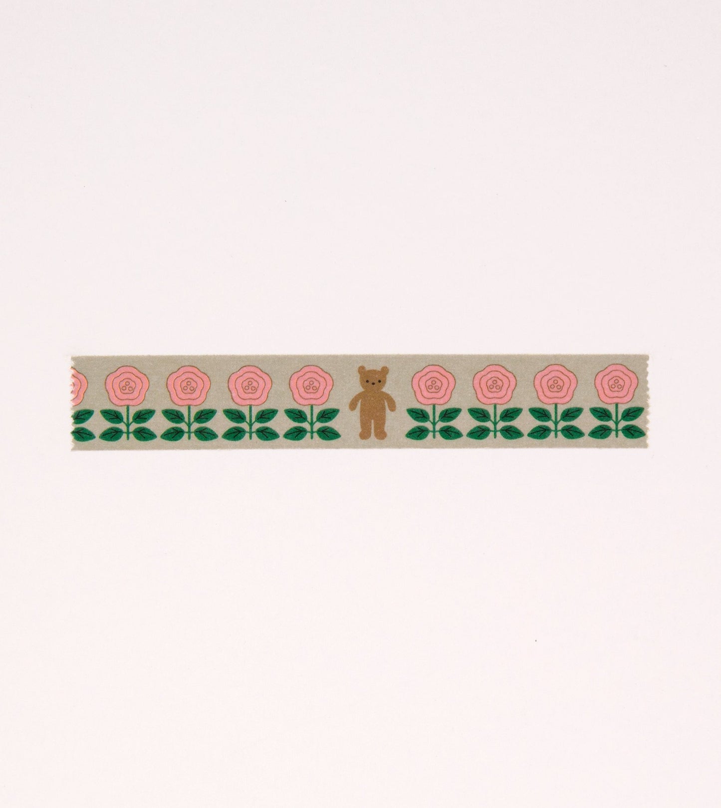Flower and Bear Washi Tape - Grey - MT08-C - Clap Clap