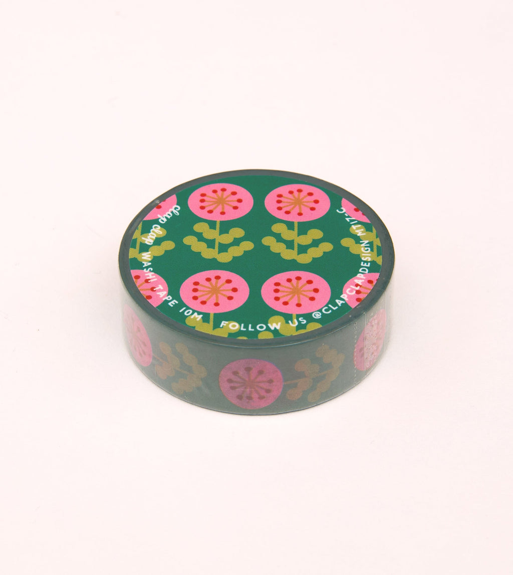 Pink Floral Washi Tape - 15mm