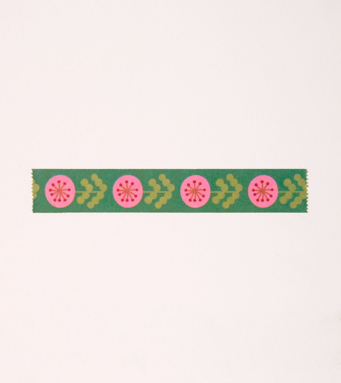 Green and Pink Floral Washi Tape - 15mm - MT19-C - Clap Clap