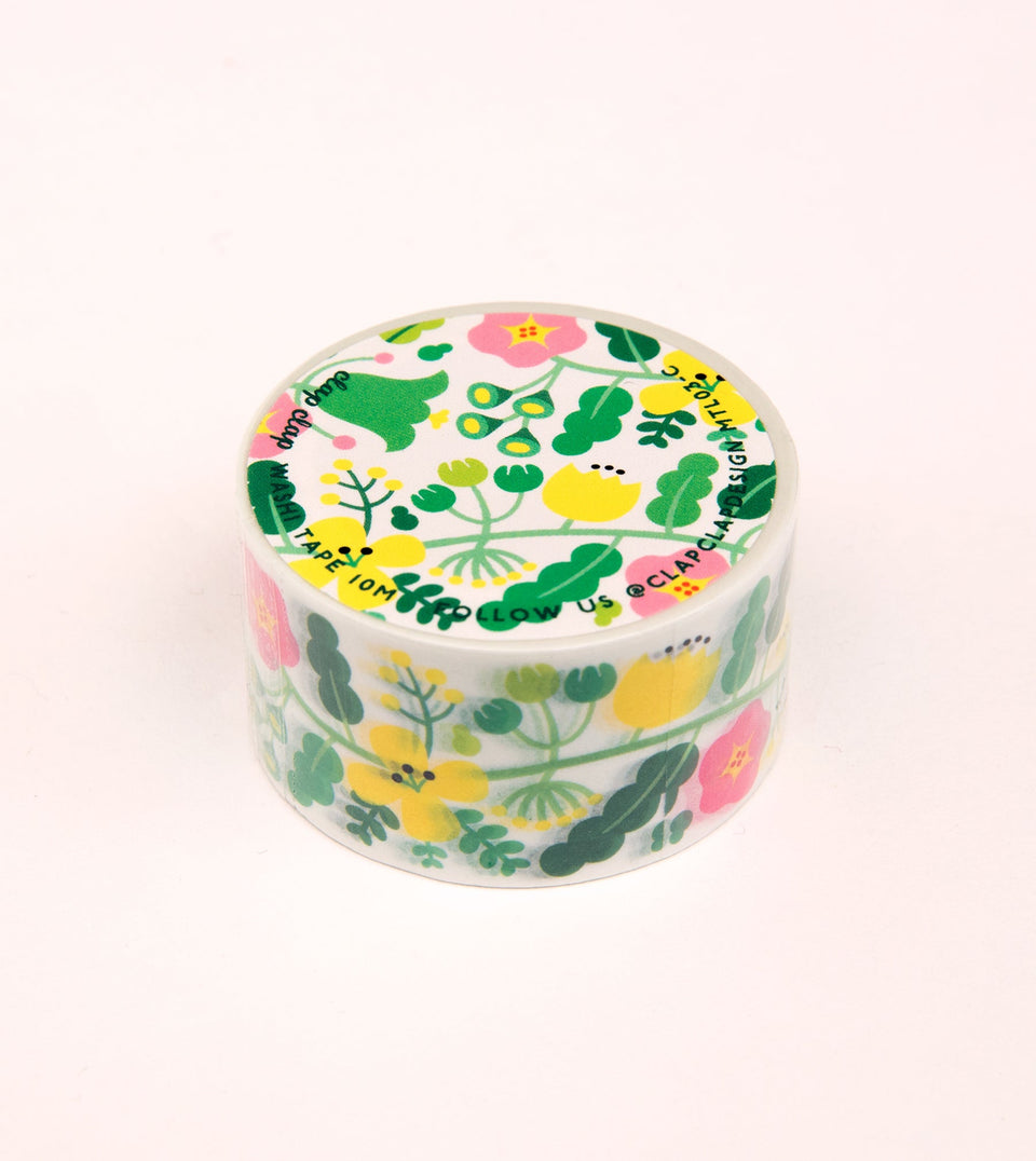 Green Floral Pattern Washi Tape - 25mm - MTL03-C - Clap Clap