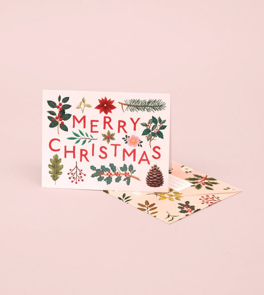 Holiday Plants Merry Christmas Card - Cream - GH19 - Clap Clap