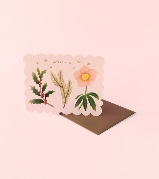 Pink Joyeux NoÌÇl Holiday Die Cut Card - GH41-K - Clap Clap