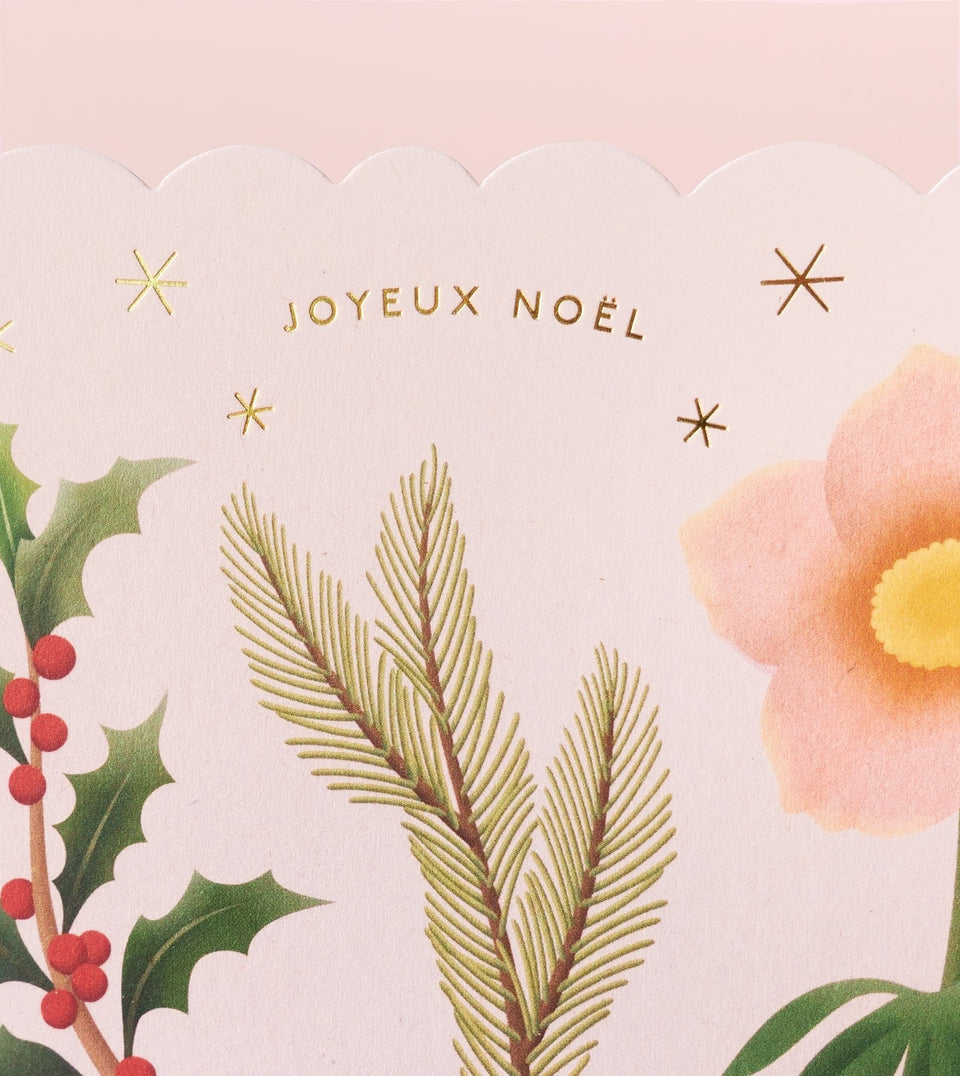 Pink Joyeux NoÌÇl Holiday Die Cut Card - GH41-K - Clap Clap