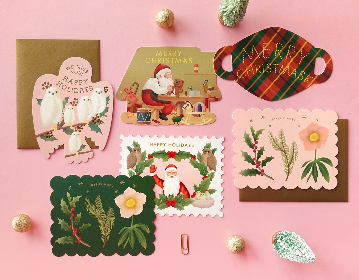 Green Joyeux NoÌÇl Holiday Die Cut Card - GH40-K - Clap Clap