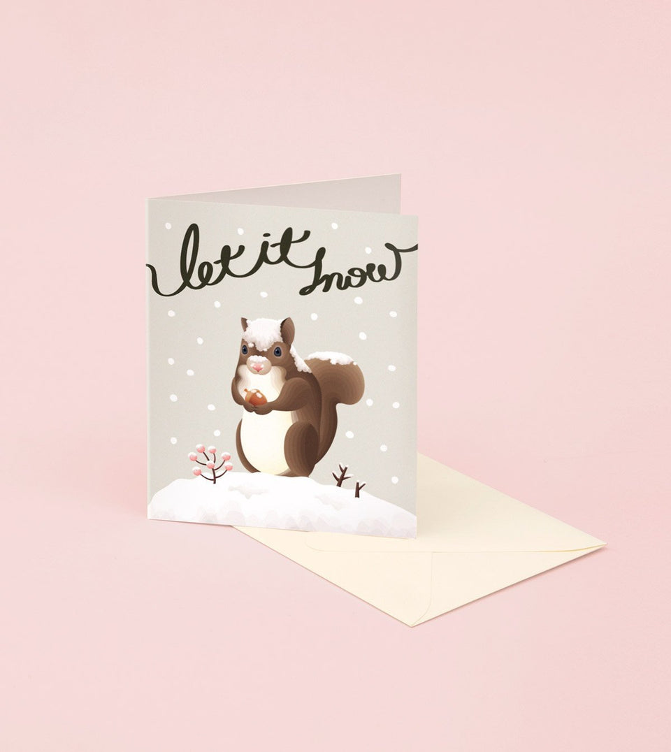 Let It Snow Squirrel Holiday Card - GH10 - Clap Clap