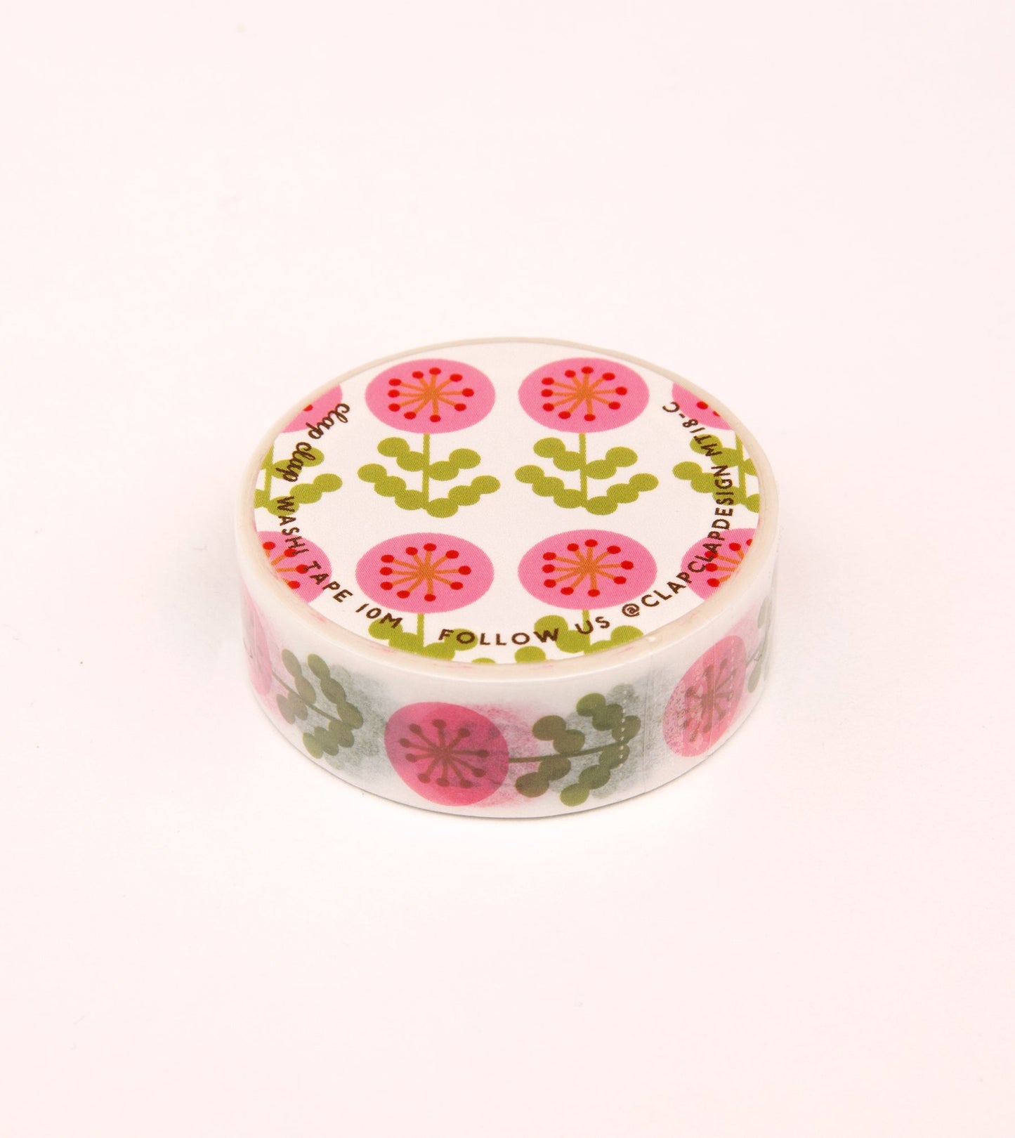 Pink Floral Washi Tape - 15mm - MT20-C - Clap Clap