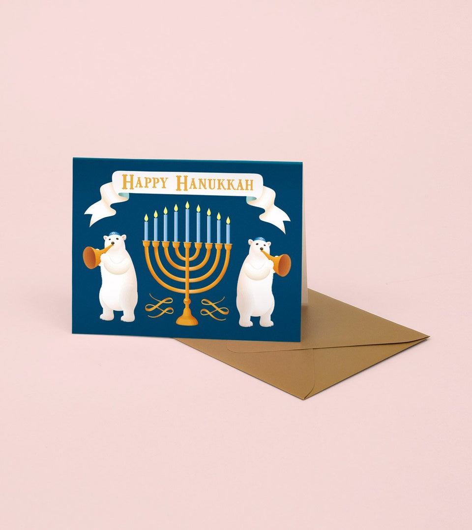 Polar Bears Hanukkah Card - GH18 - Clap Clap