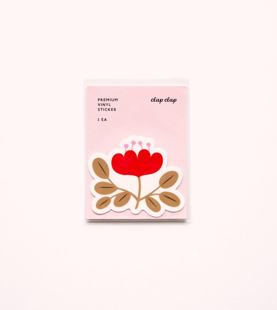 Waterproof Aesthetic Sticker - Red Poppy - STK03 - Clap Clap