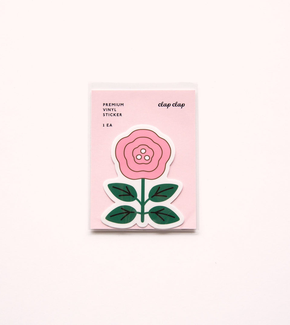 Waterproof Aesthetic Sticker - Pink Rose - STK05 - Clap Clap