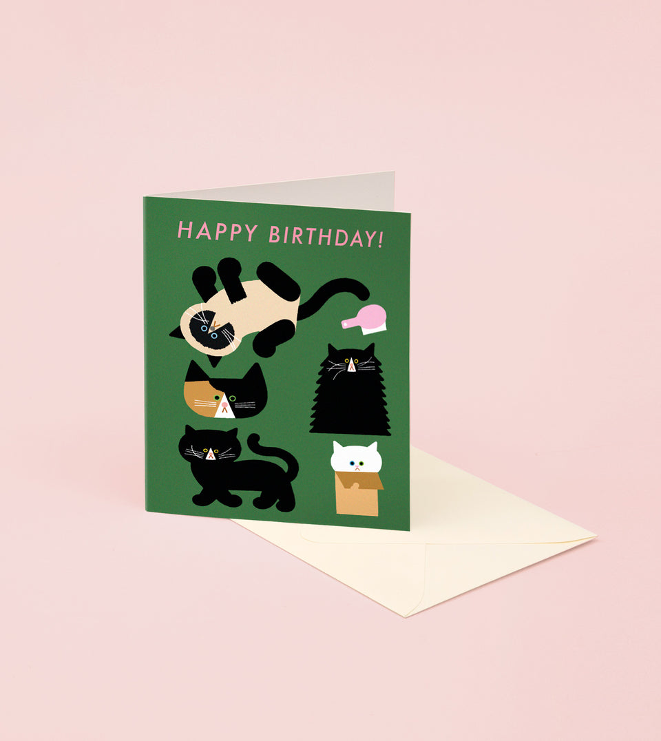Playing Cats Birthday Card