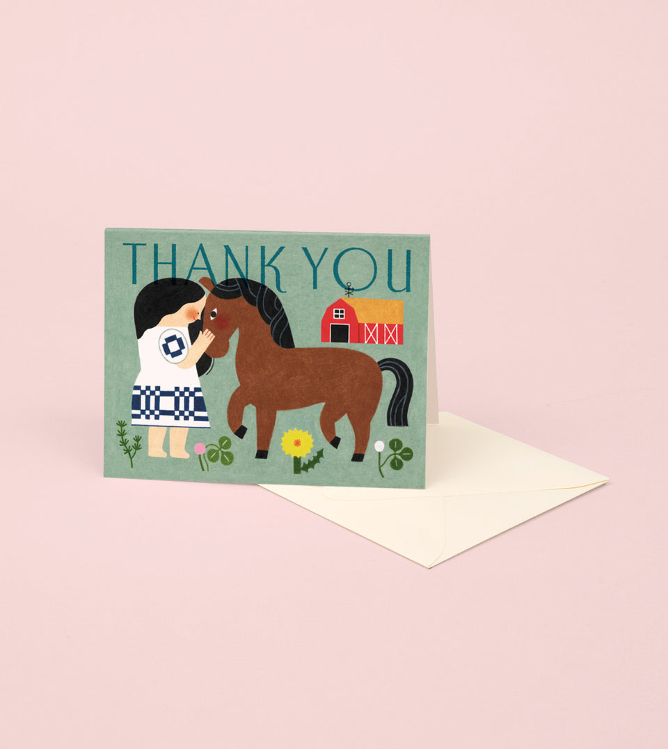 Girl And The Horse Thank You Card