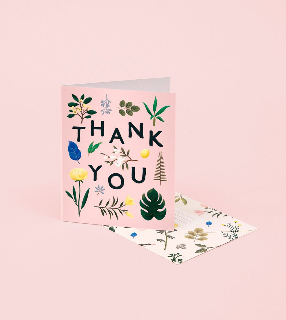 Assorted Botanical Thank You Card - Pink - GT11 - Clap Clap