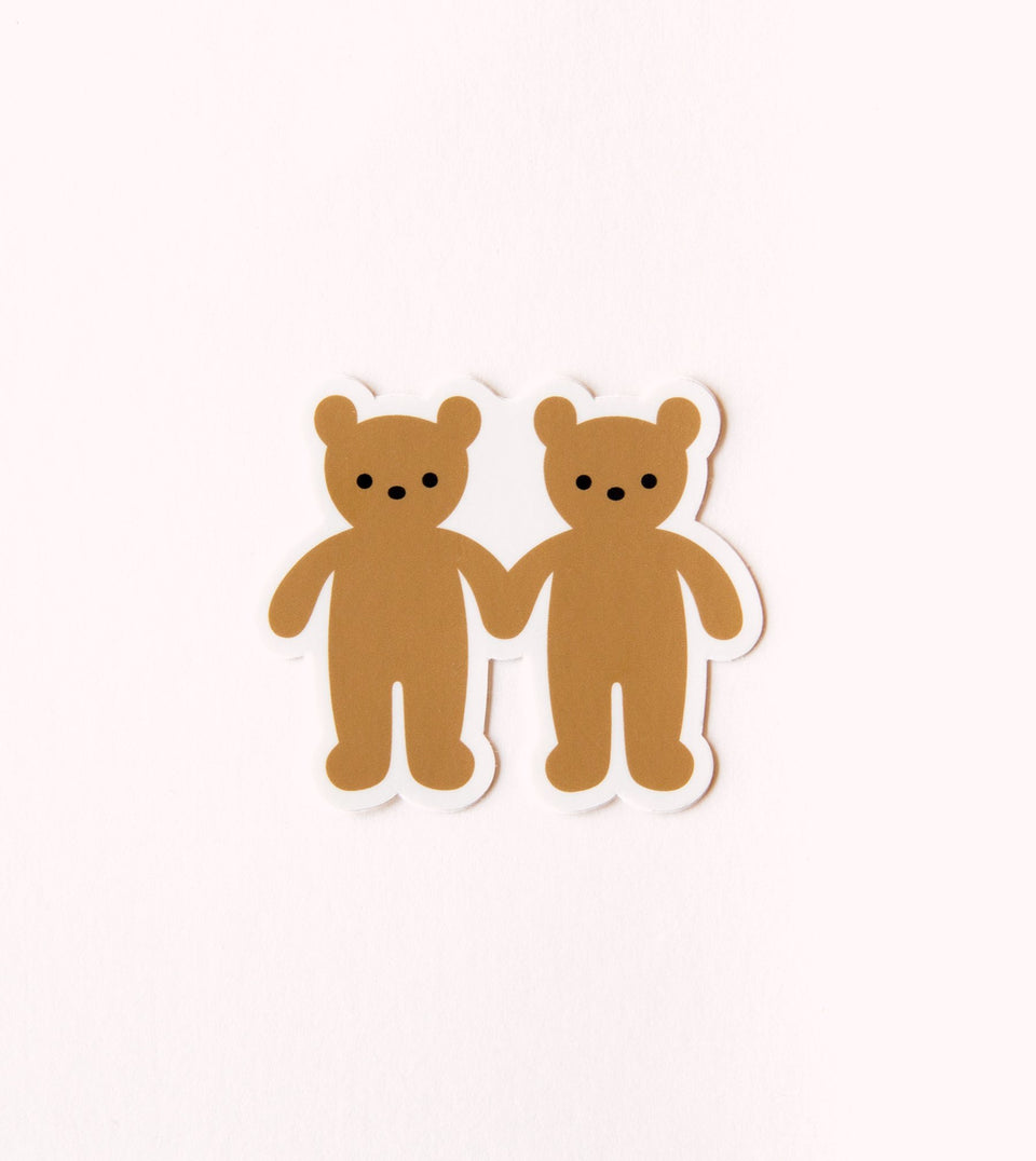 Waterproof Aesthetic Sticker - Bear Twins - STK07 - Clap Clap