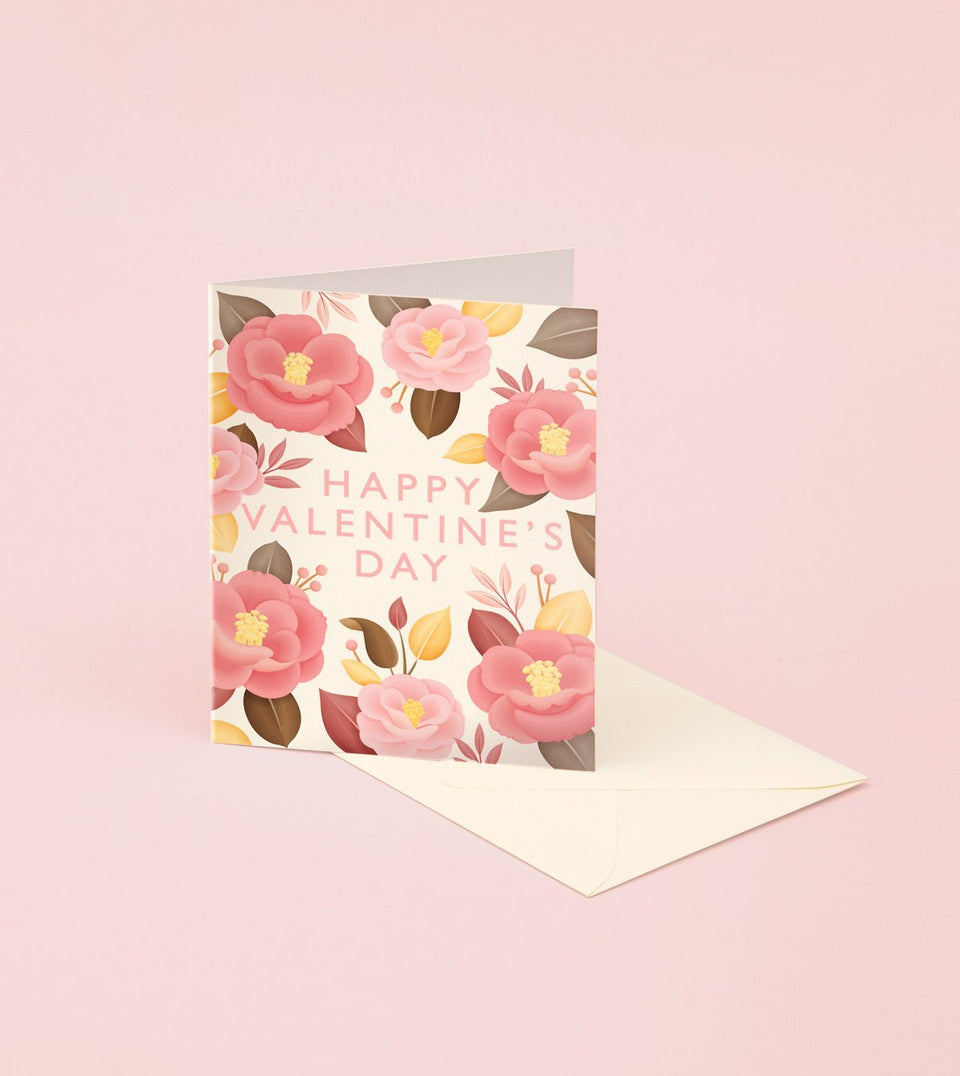Camellia Japonica Valentine's Day Card - GM24 - Clap Clap
