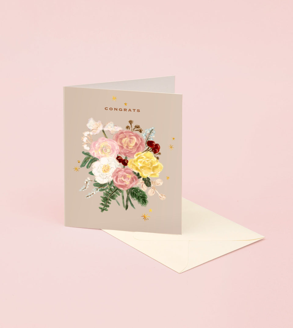 Floral Bouquet Congratulations Card - GCXF16 - Clap Clap