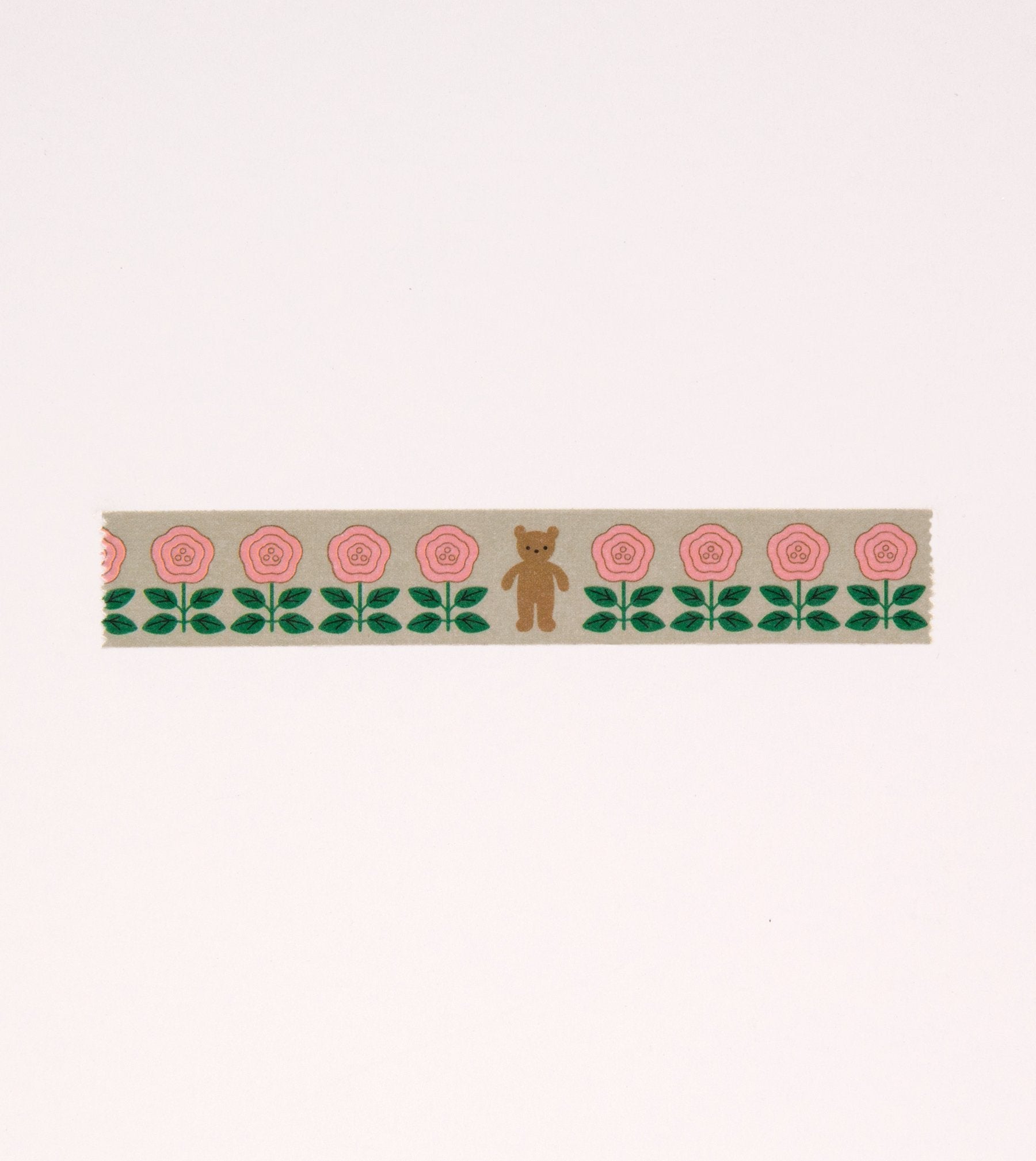 Flower and Bear Washi Tape - Grey - MT08-C - Clap Clap