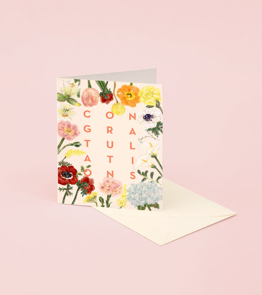 Flower Arrangement Congratulations Card - GCXF14 - Clap Clap