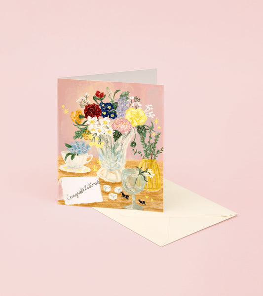 Flower Arrangement Congratulations Card - GCXF17 - Clap Clap