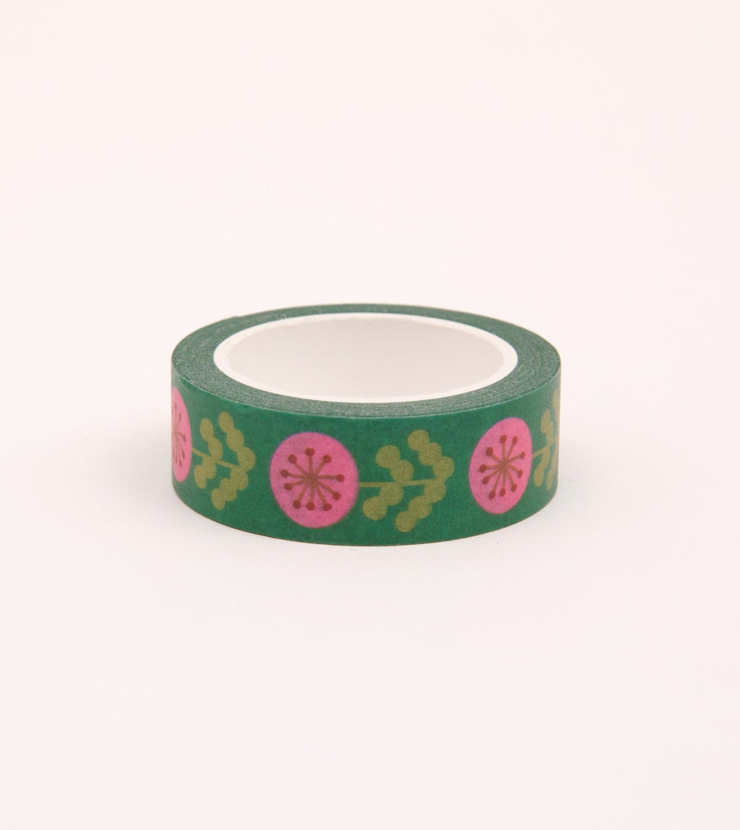 Green and Pink Floral Washi Tape - 15mm - MT19-C - Clap Clap