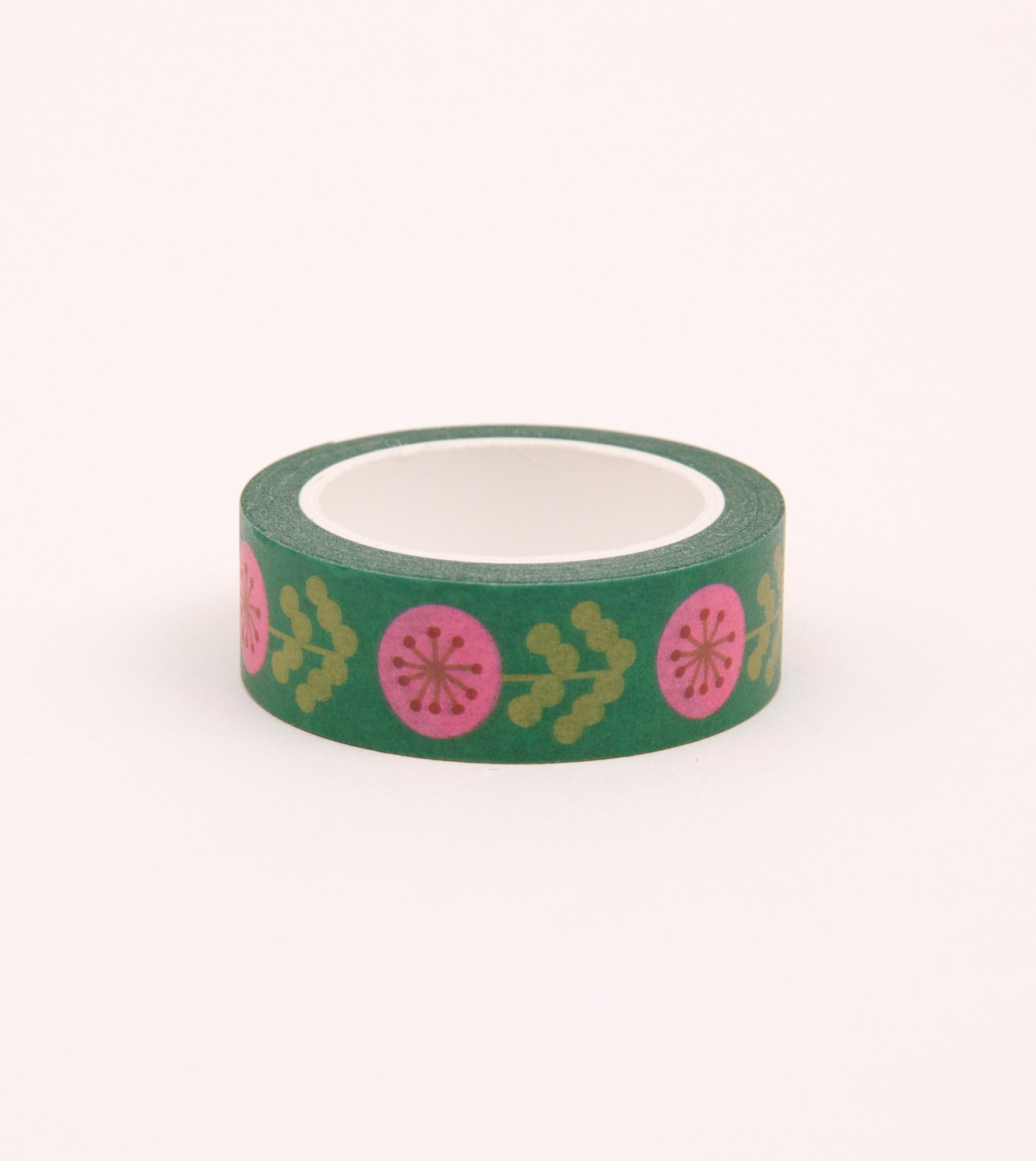 Green and Pink Floral Washi Tape - 15mm - MT19-C - Clap Clap