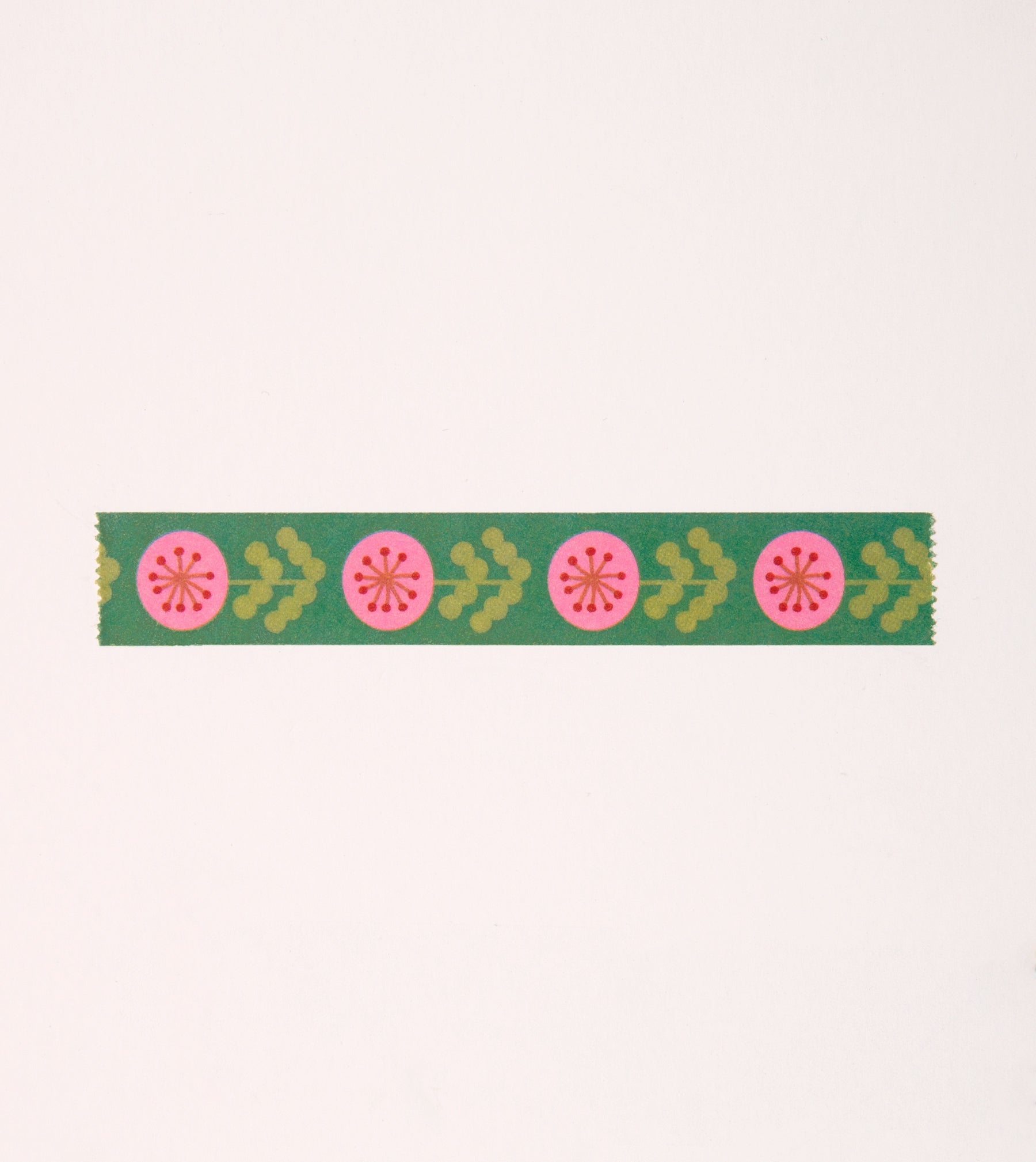 Green and Pink Floral Washi Tape - 15mm - MT19-C - Clap Clap