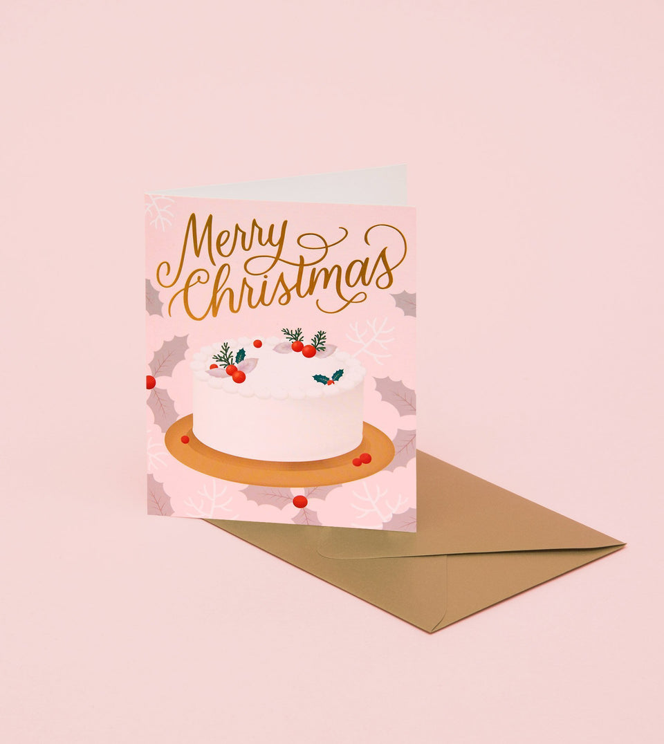 Holiday White Cake Card - Pink - GH27-K - Clap Clap