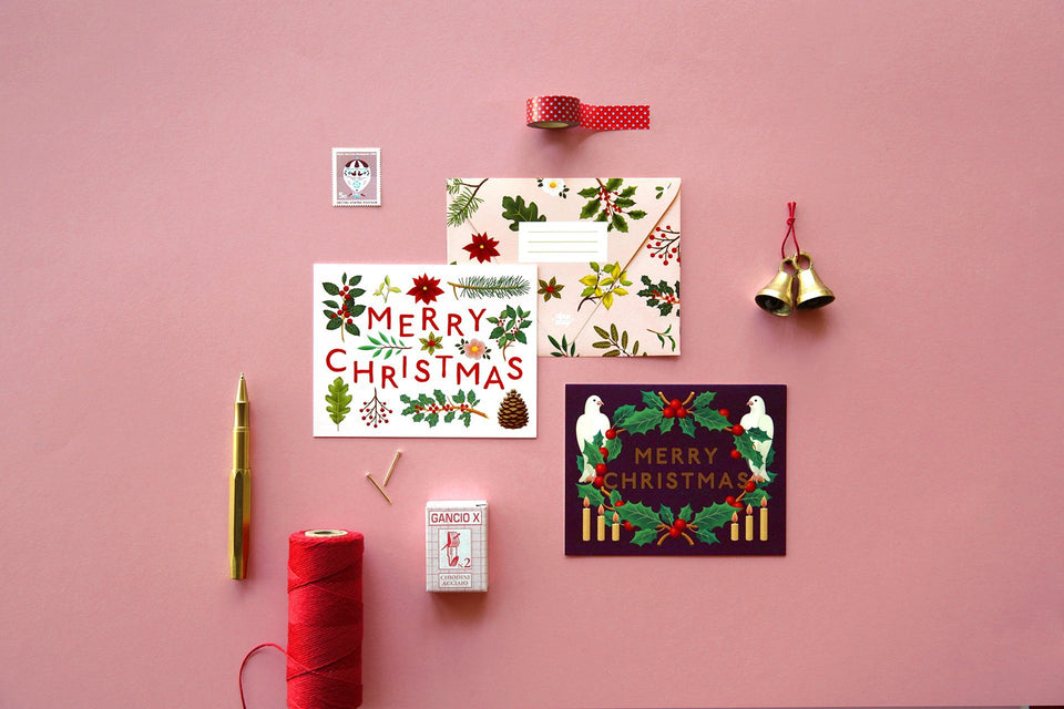 Holiday Plants Merry Christmas Card - Cream - GH19 - Clap Clap