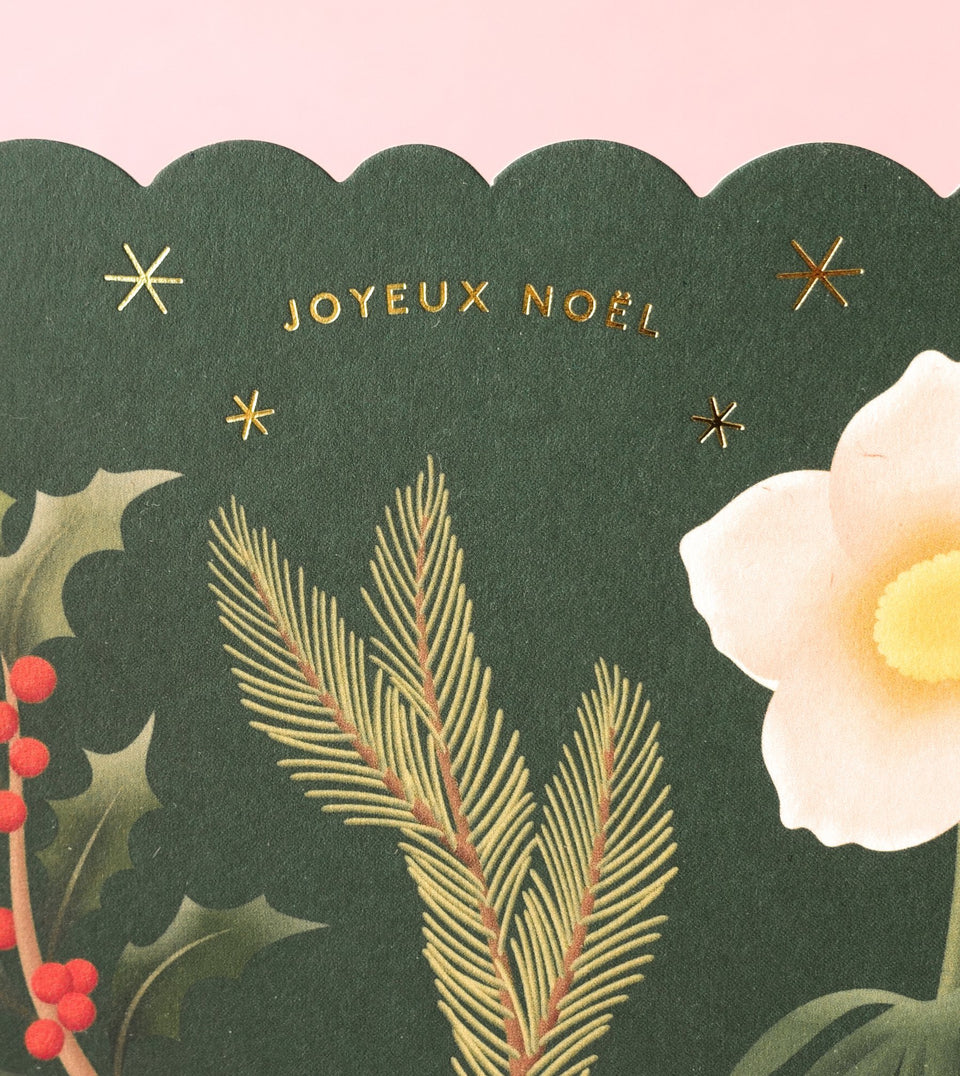 Green Joyeux Noël Holiday Die Cut Card - GH40-K - Clap Clap