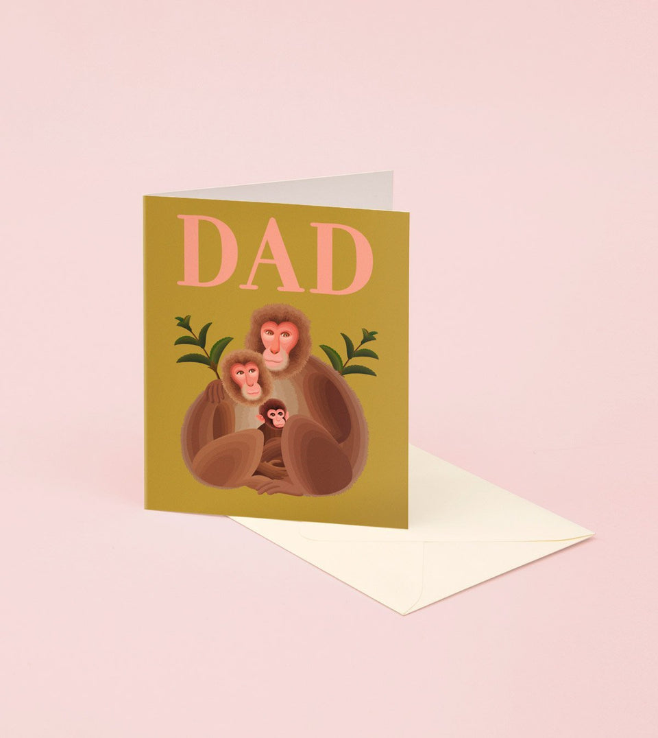 Monkey Family Father's Day Card - GM09 - Clap Clap