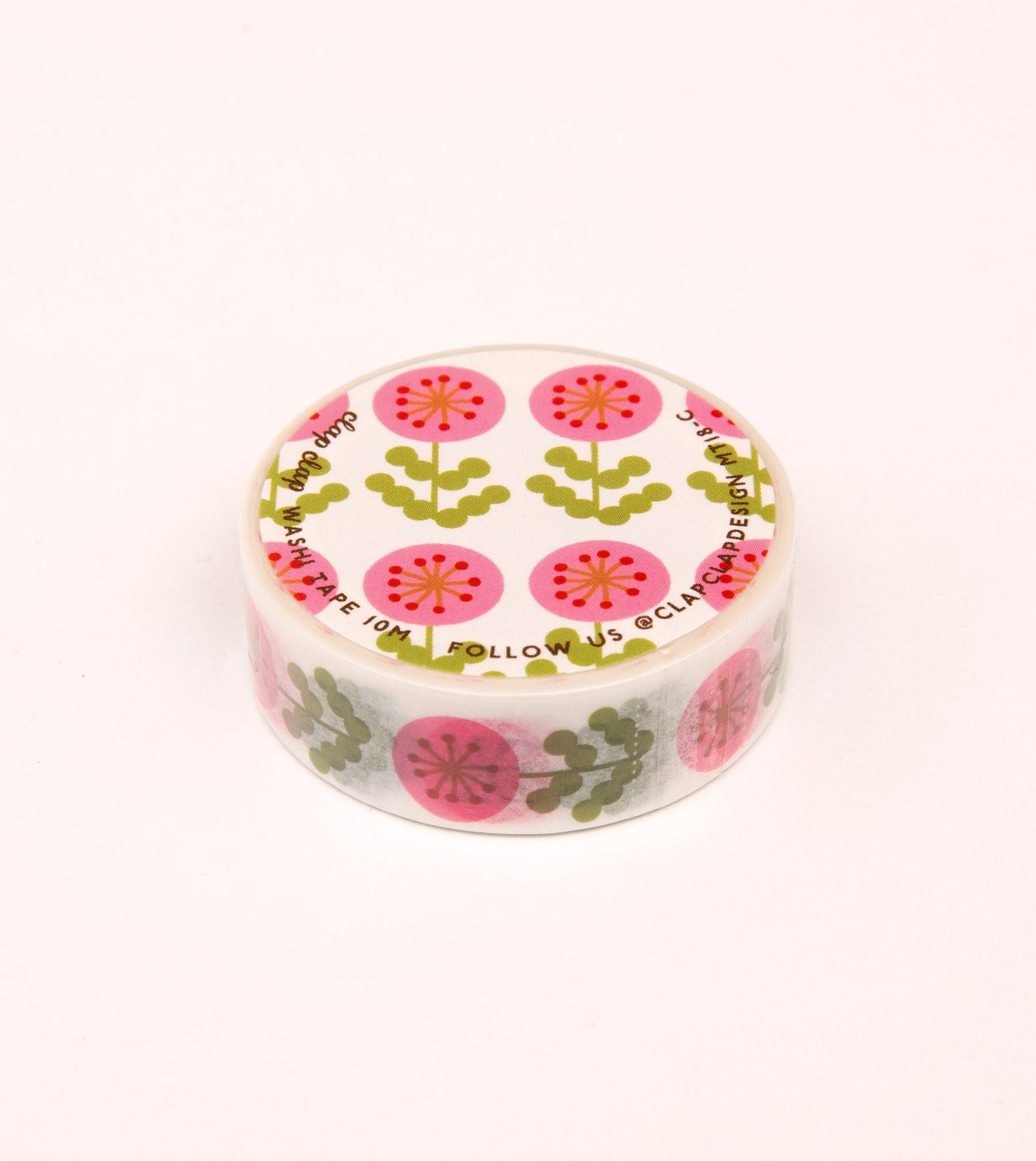 Pink Floral Washi Tape - 15mm - MT20-C - Clap Clap