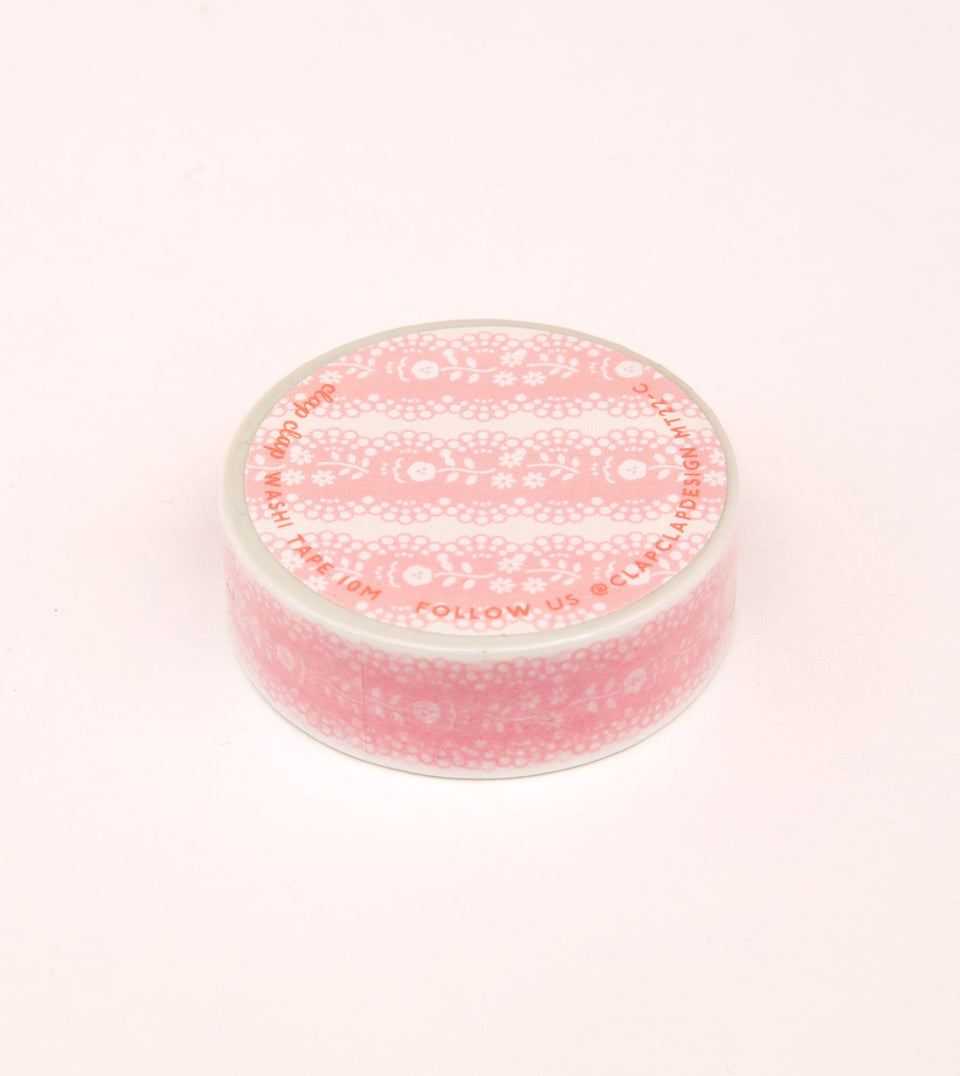 Pink Lace Floral Washi Tape - 15mm - MT22-C - Clap Clap