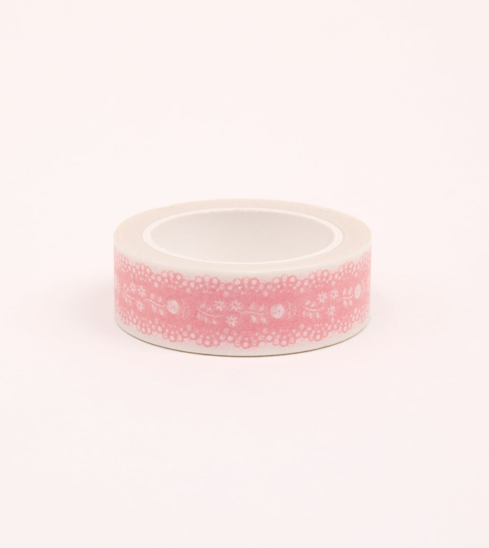 Pink Lace Floral Washi Tape - 15mm - MT22-C - Clap Clap