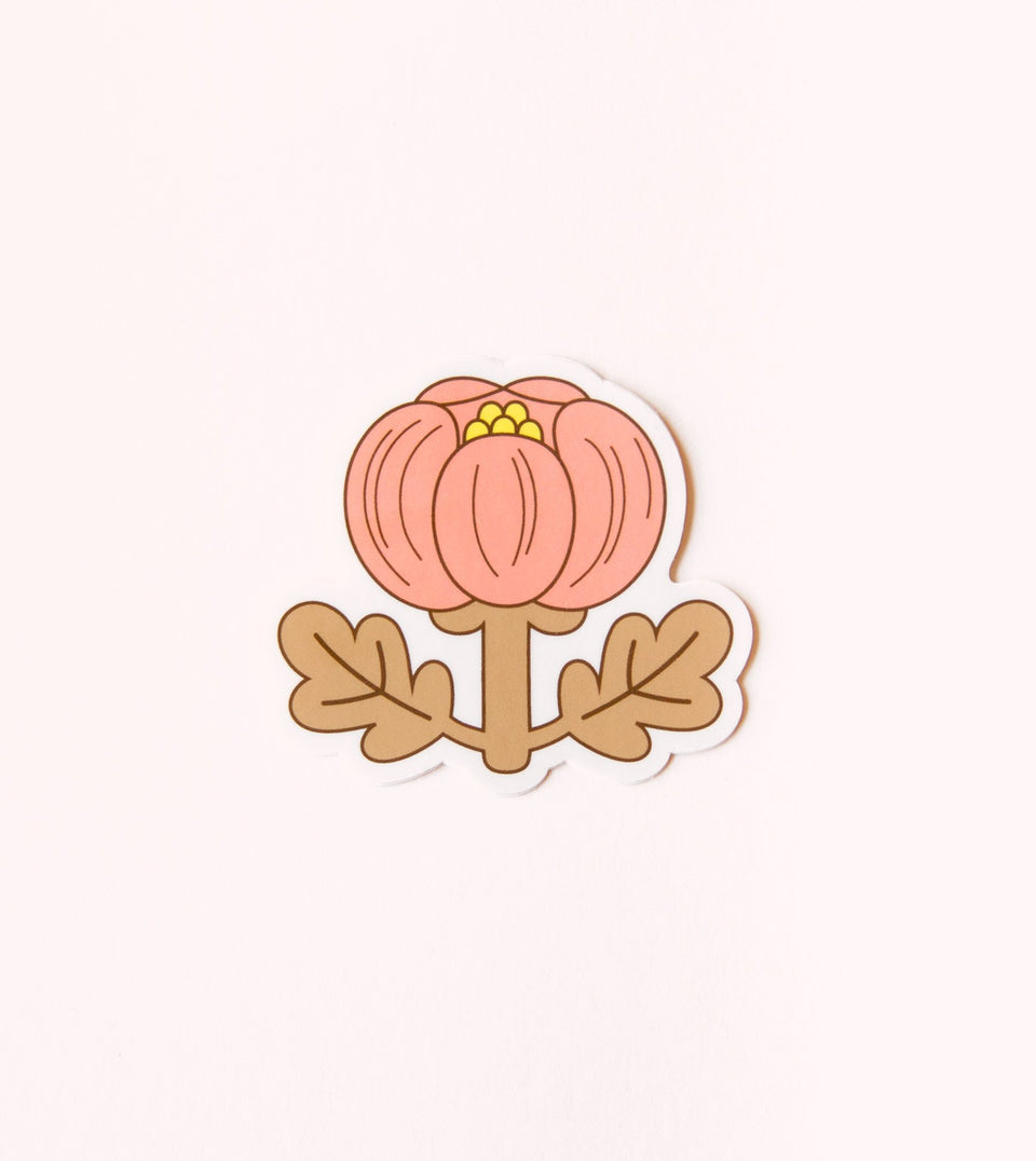 Waterproof Aesthetic Sticker - Coral Peony - STK02 - Clap Clap