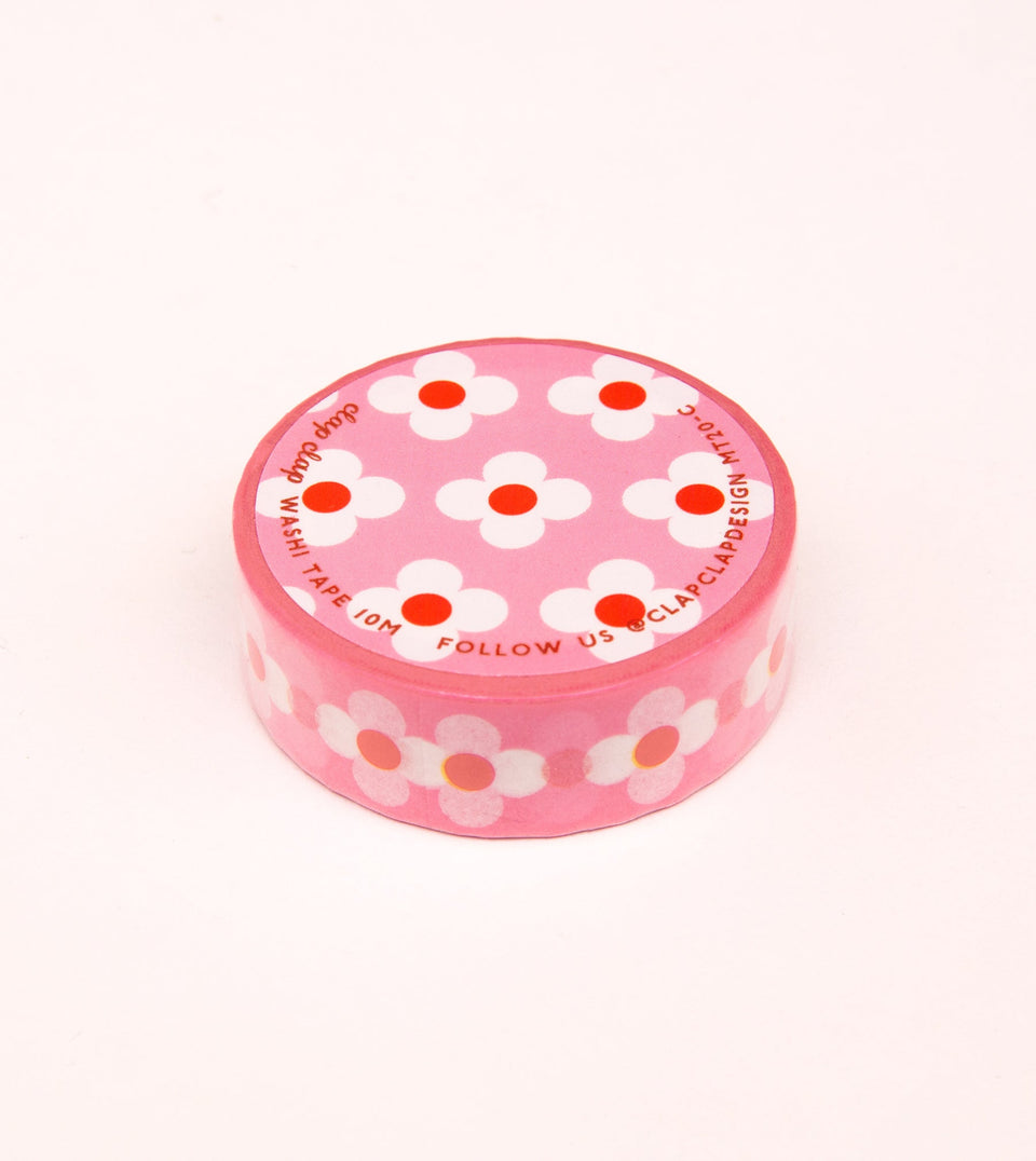 Washi Tape Samples, 20 Inches - Cute Red and Pink, Floral