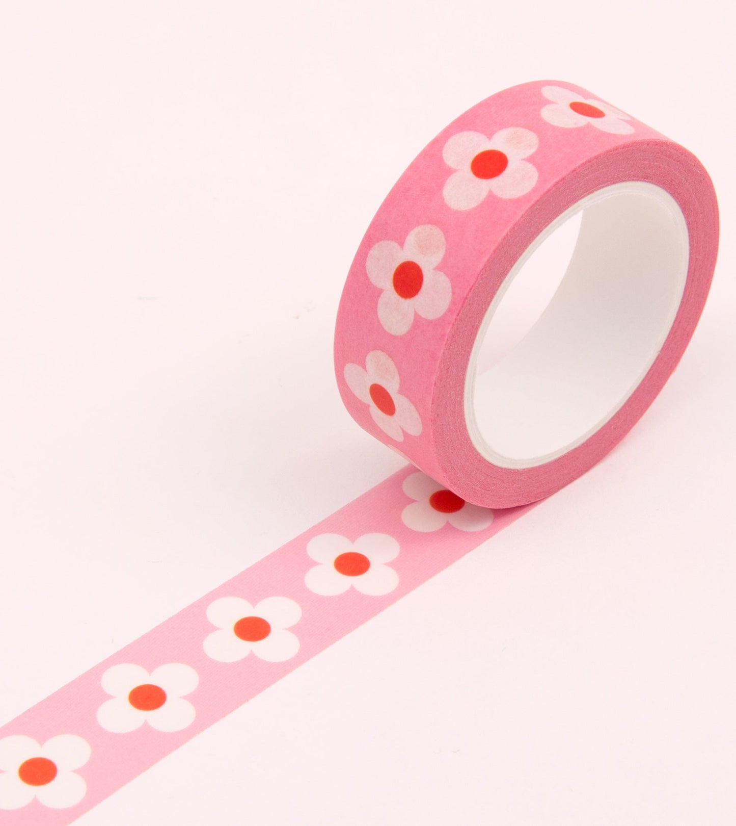 Pink Retro Floral Washi Tape - 15mm - MT18-C - Clap Clap