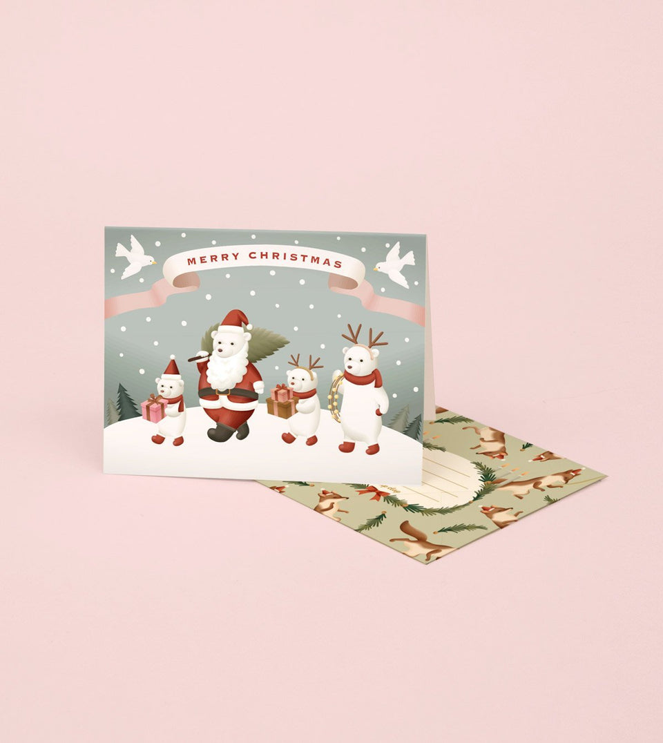 Snow Holiday Polar Bear Family Card - GH34 - Clap Clap