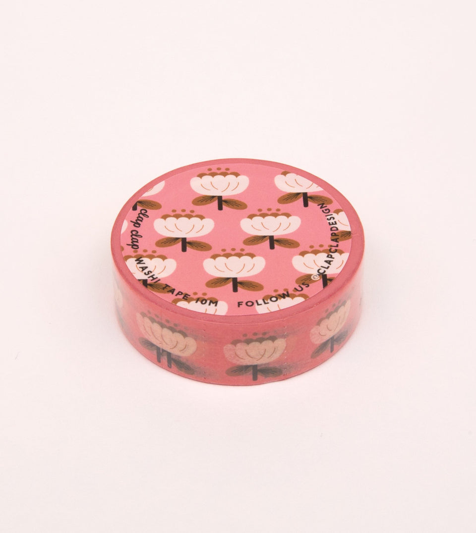 Poppy Floral Washi Tape - Pink - MT06-C - Clap Clap