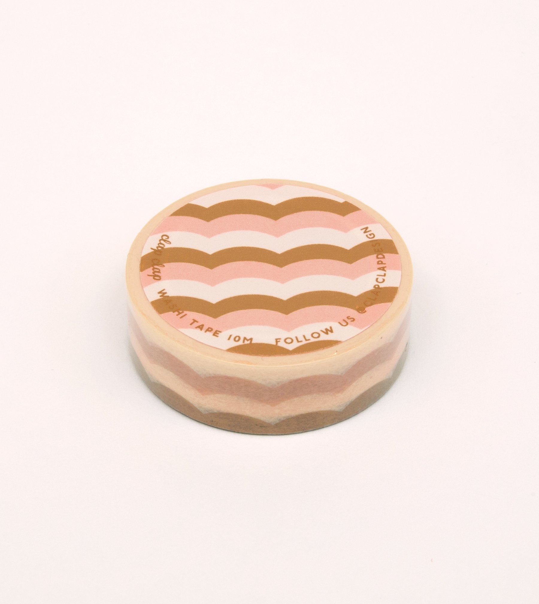 Scallop Pattern Washi Tape - Pink and Honey - MT15-C - Clap Clap