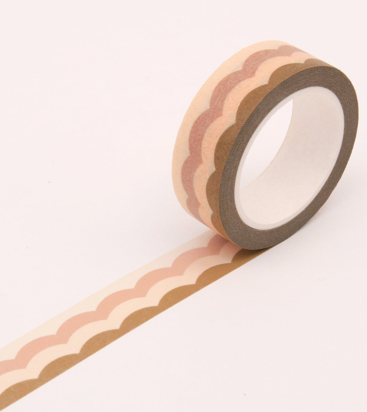 Scallop Pattern Washi Tape - Pink and Honey - 15mm