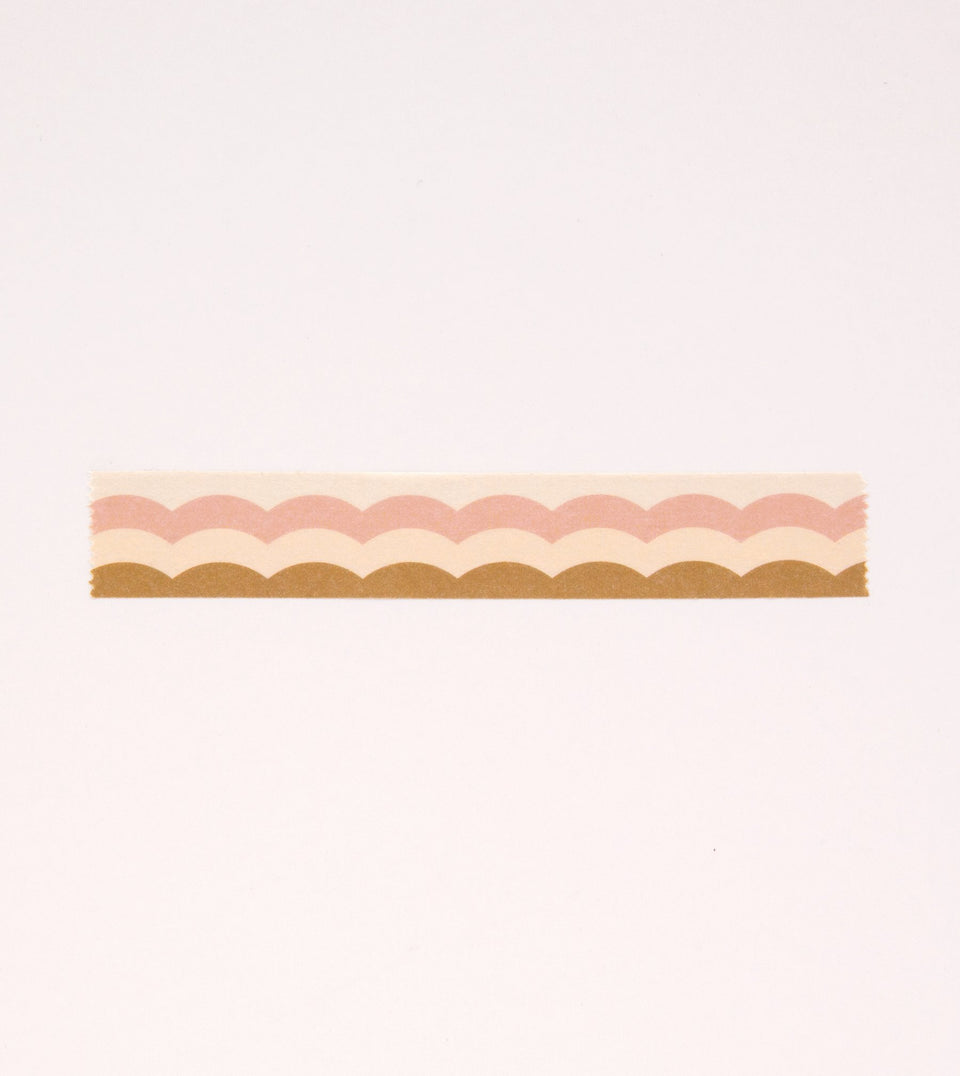 Scallop Pattern Washi Tape - Pink and Honey - MT15-C - Clap Clap