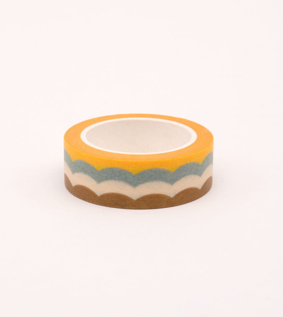 Scallop Pattern Washi Tape - Yellow and Baby Blue - MT14-C - Clap Clap