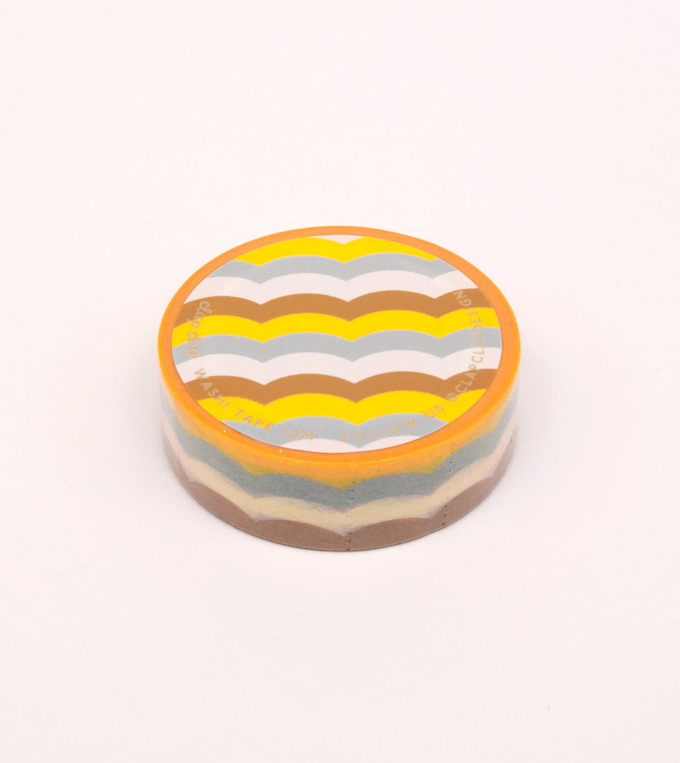 Scallop Pattern Washi Tape - Yellow and Baby Blue - MT14-C - Clap Clap