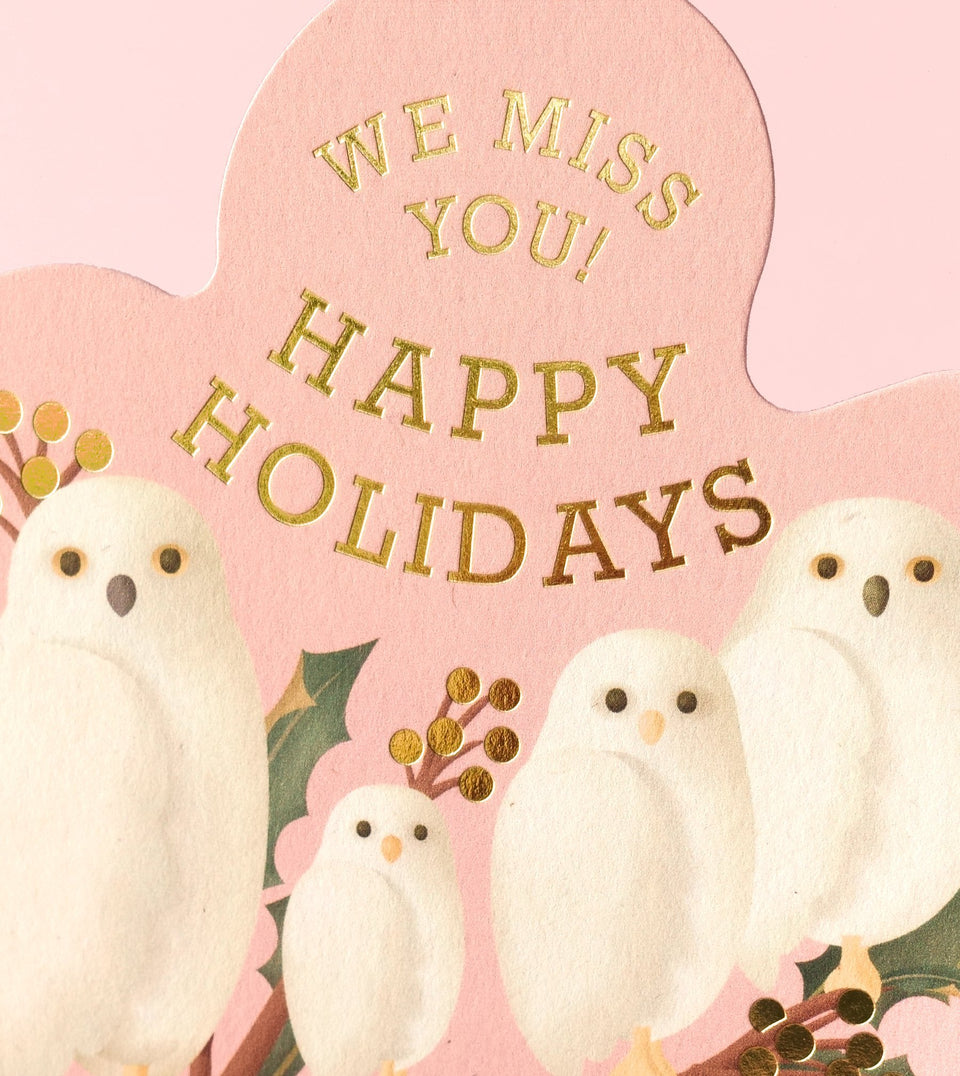 White Owl Covid Holiday Card - GH37-K - Clap Clap