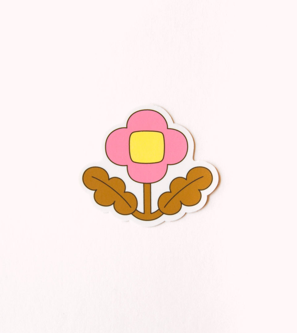 Waterproof Aesthetic Sticker - Pink Wildflower - STK11 - Clap Clap